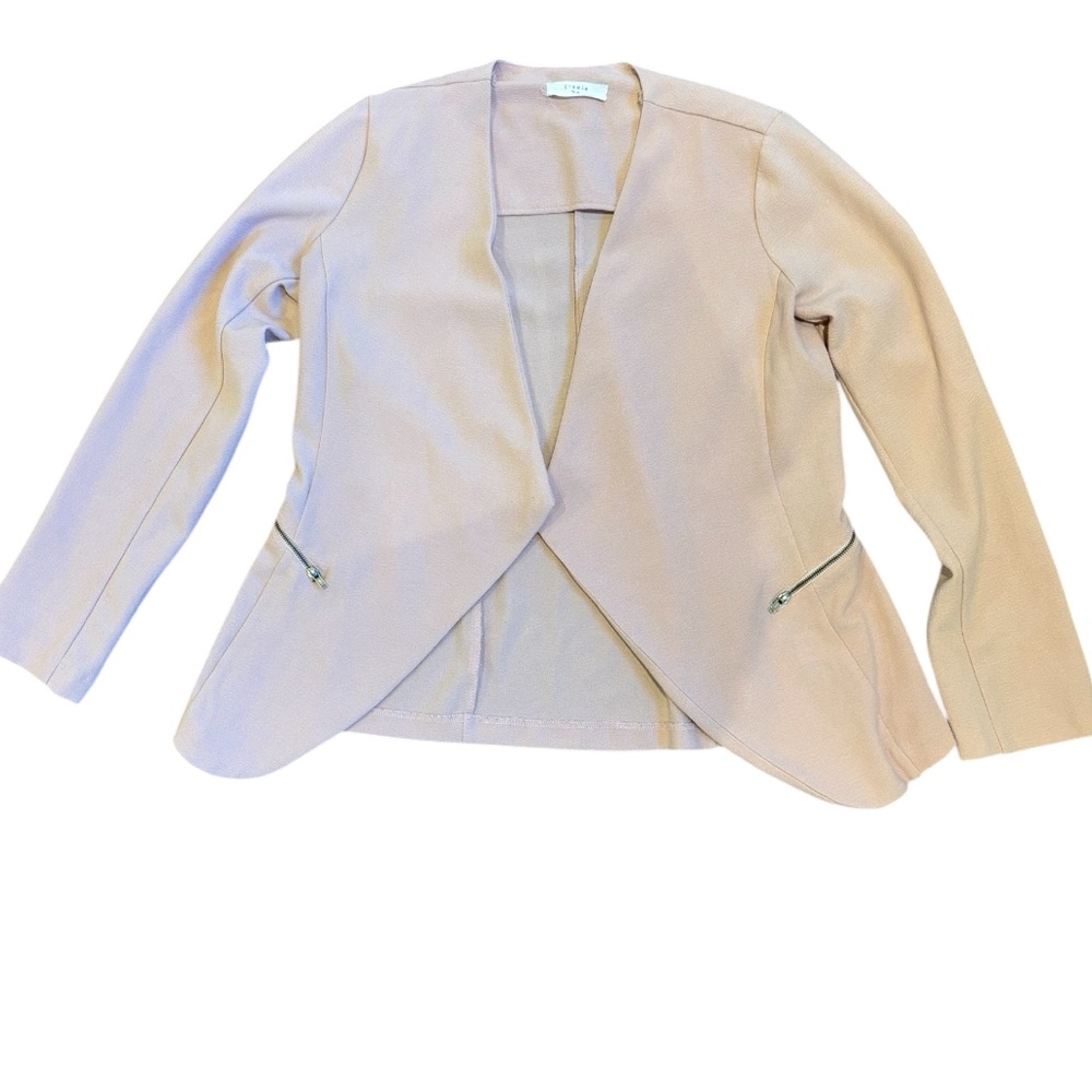 Elodie Pink Open Blazer with Faux Zipper Detail Women’s Size Medium